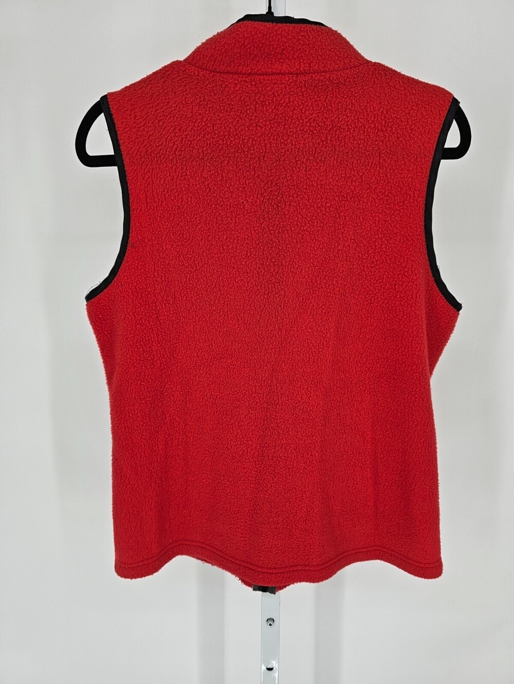 Villager by Liz Claiborne Womens Sz PL Petite Zip Up Fleece Vest Jacket Red - Picture 4 of 4